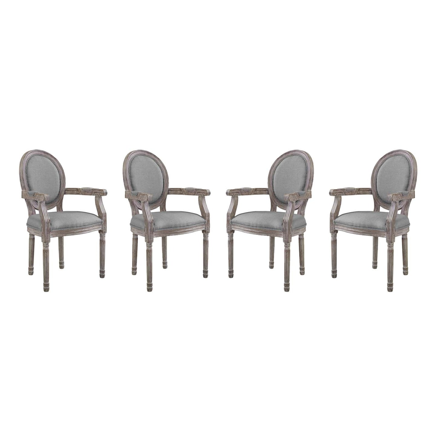 Emanate Upholstered Fabric Dining Armchair Set of 4