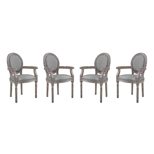 Emanate Upholstered Fabric Dining Armchair Set of 4