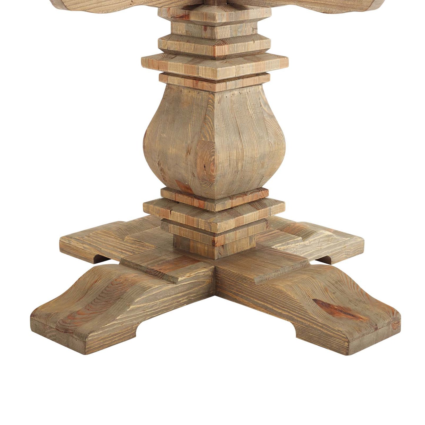 Column 59" Round Pine Wood Dining Table