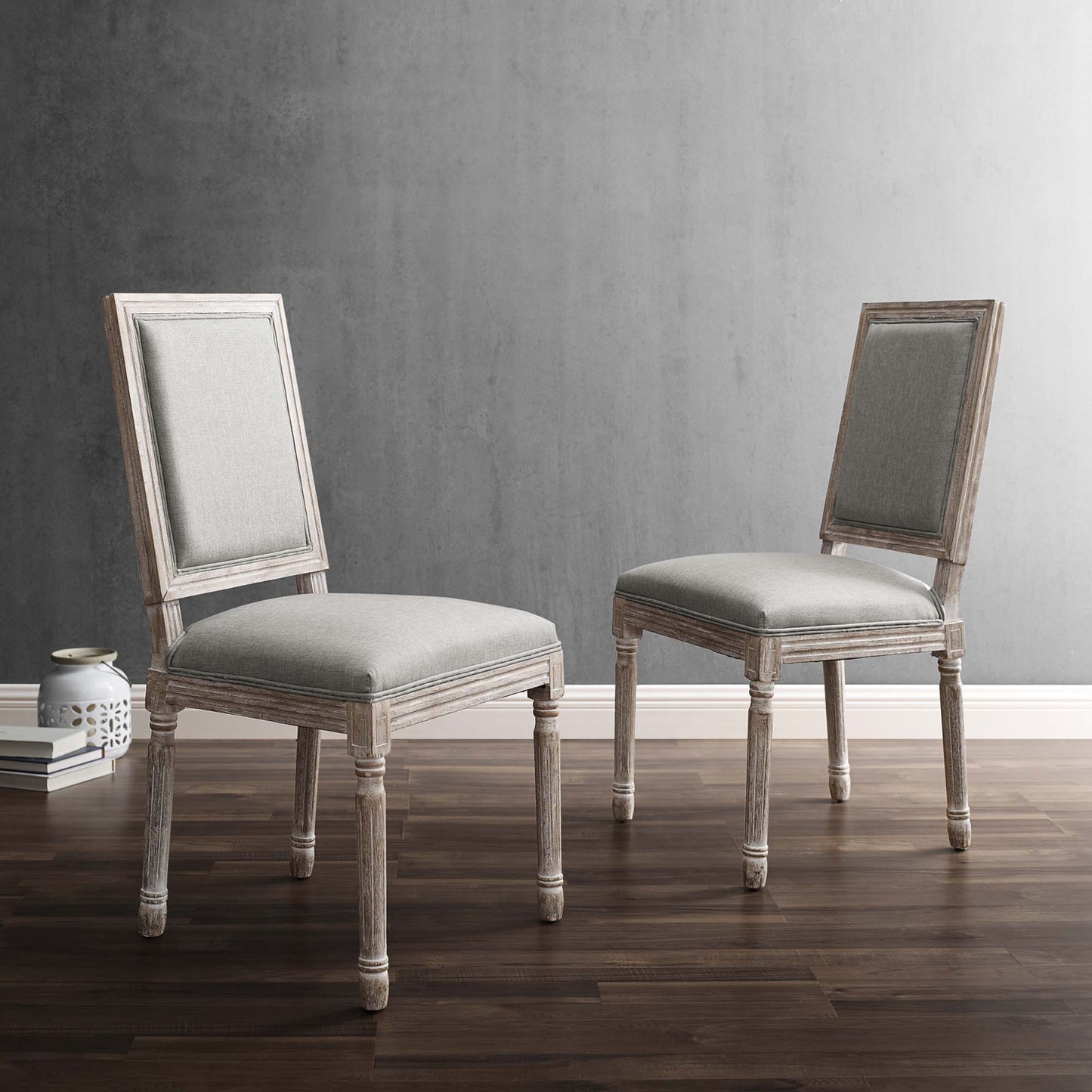 Court Upholstered Fabric Dining Side Chair Set of 2