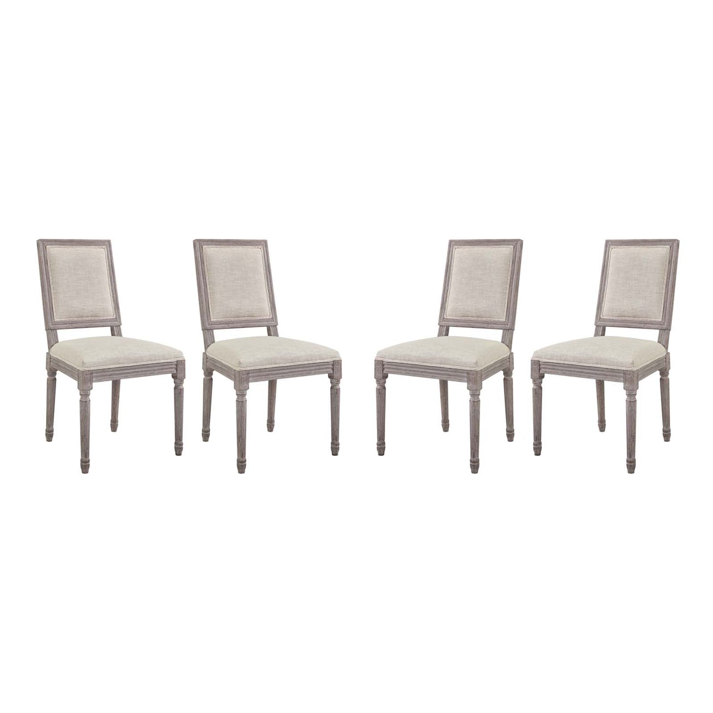 Court Upholstered Fabric Dining Side Chair Set of 4