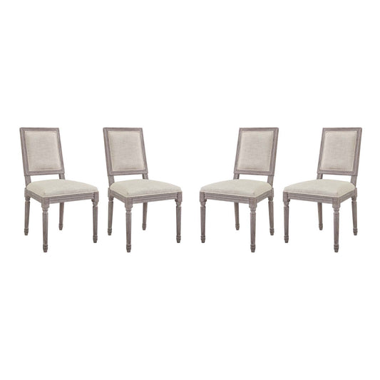 Court Upholstered Fabric Dining Side Chair Set of 4