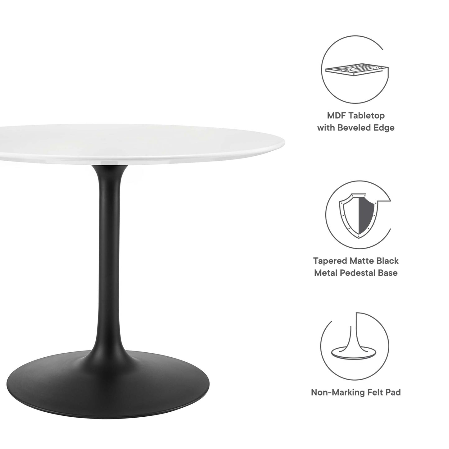 Mesa de comedor redonda Lippa de 40" de Modway