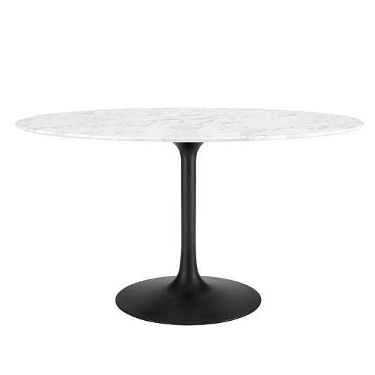 Lippa 54" Oval Artificial Marble Dining Table