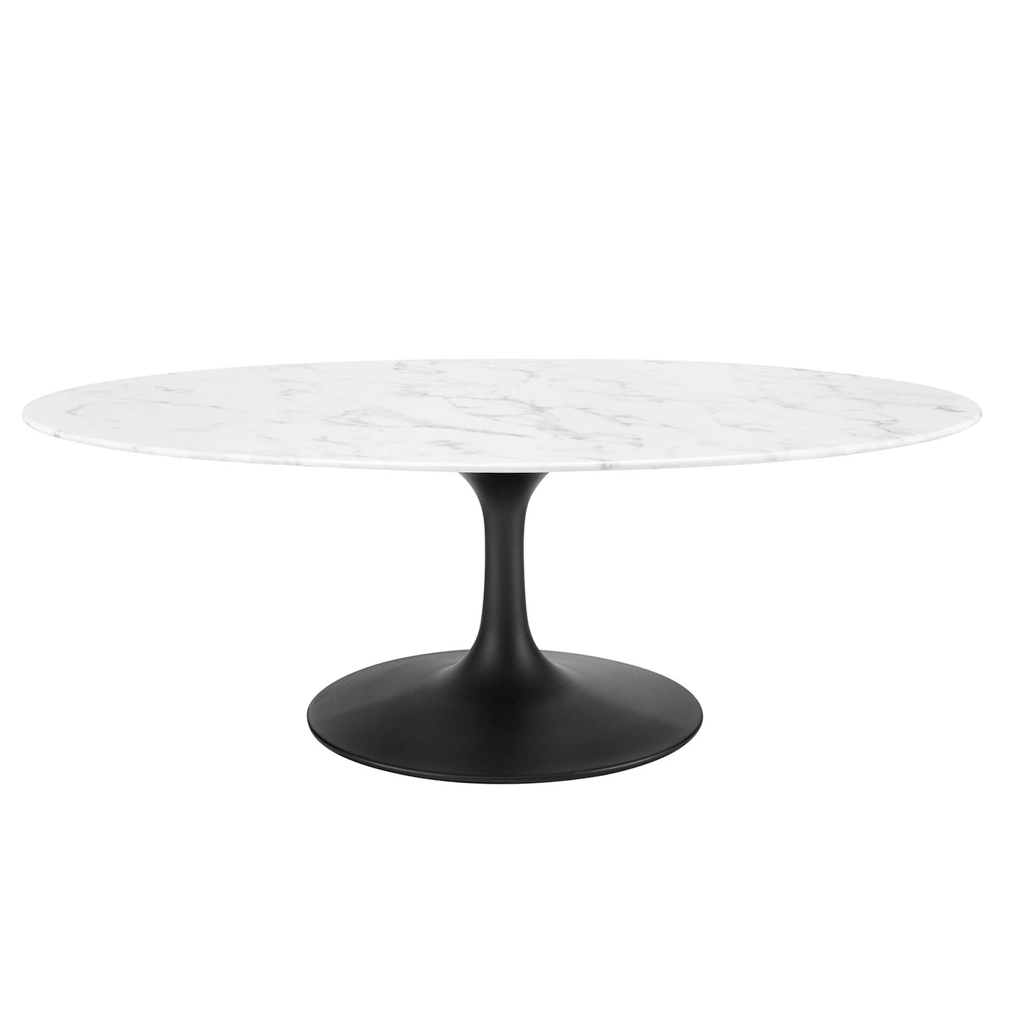 Lippa 48" Oval Artificial Marble Coffee Table