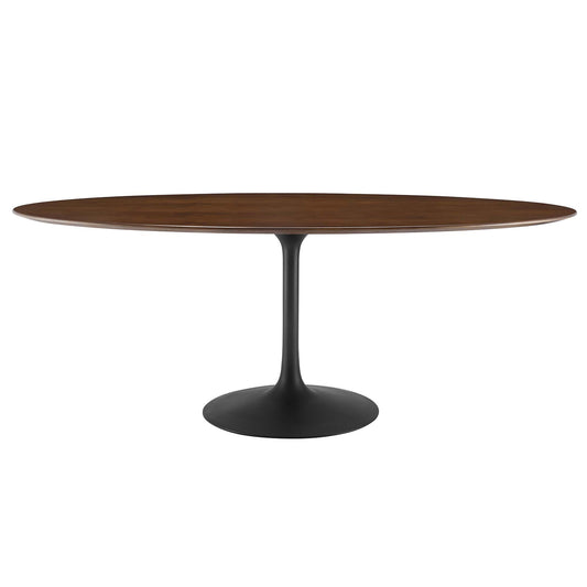 Lippa 78" Oval Walnut Wood Grain Dining Table