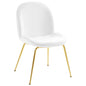 Scoop Gold Stainless Steel Leg Performance Velvet Dining Chair