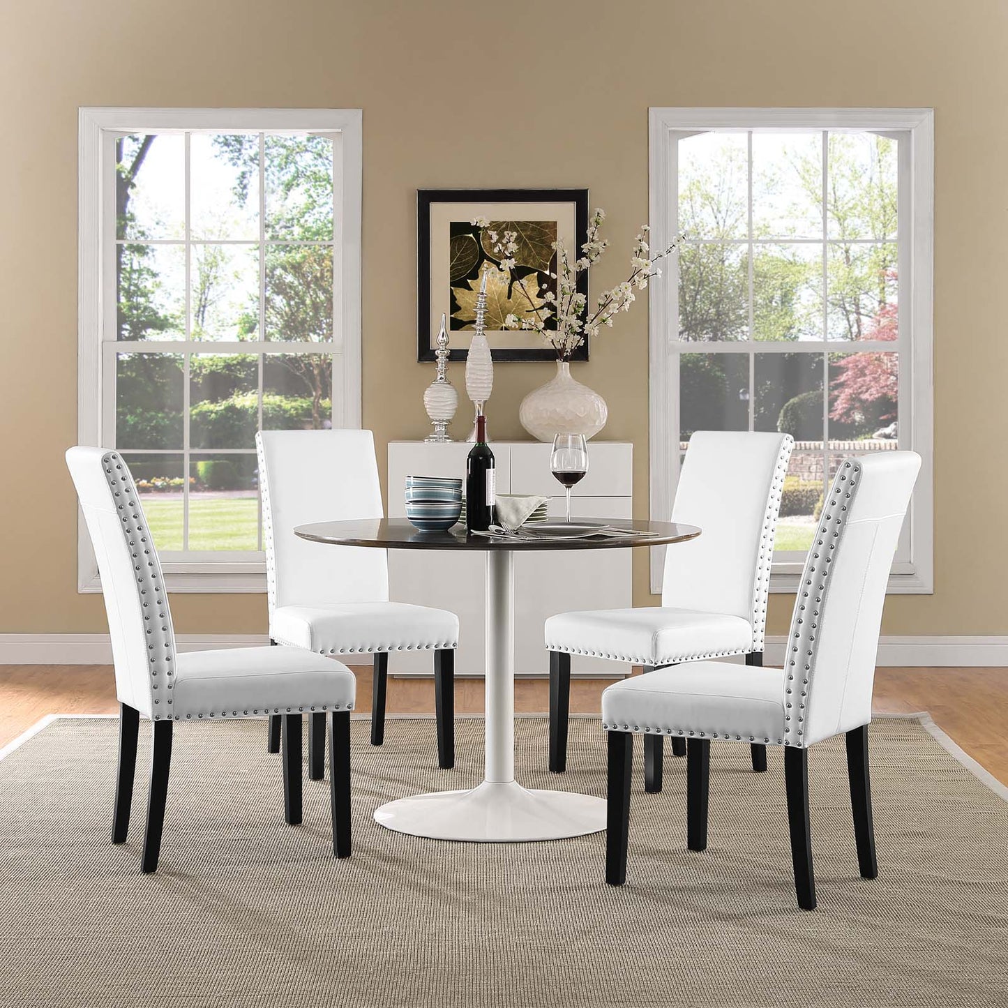 Parcel Vinyl Dining Side Chair Set of 4