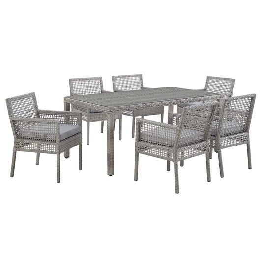 Aura 7 Piece Outdoor Patio Wicker Rattan Set