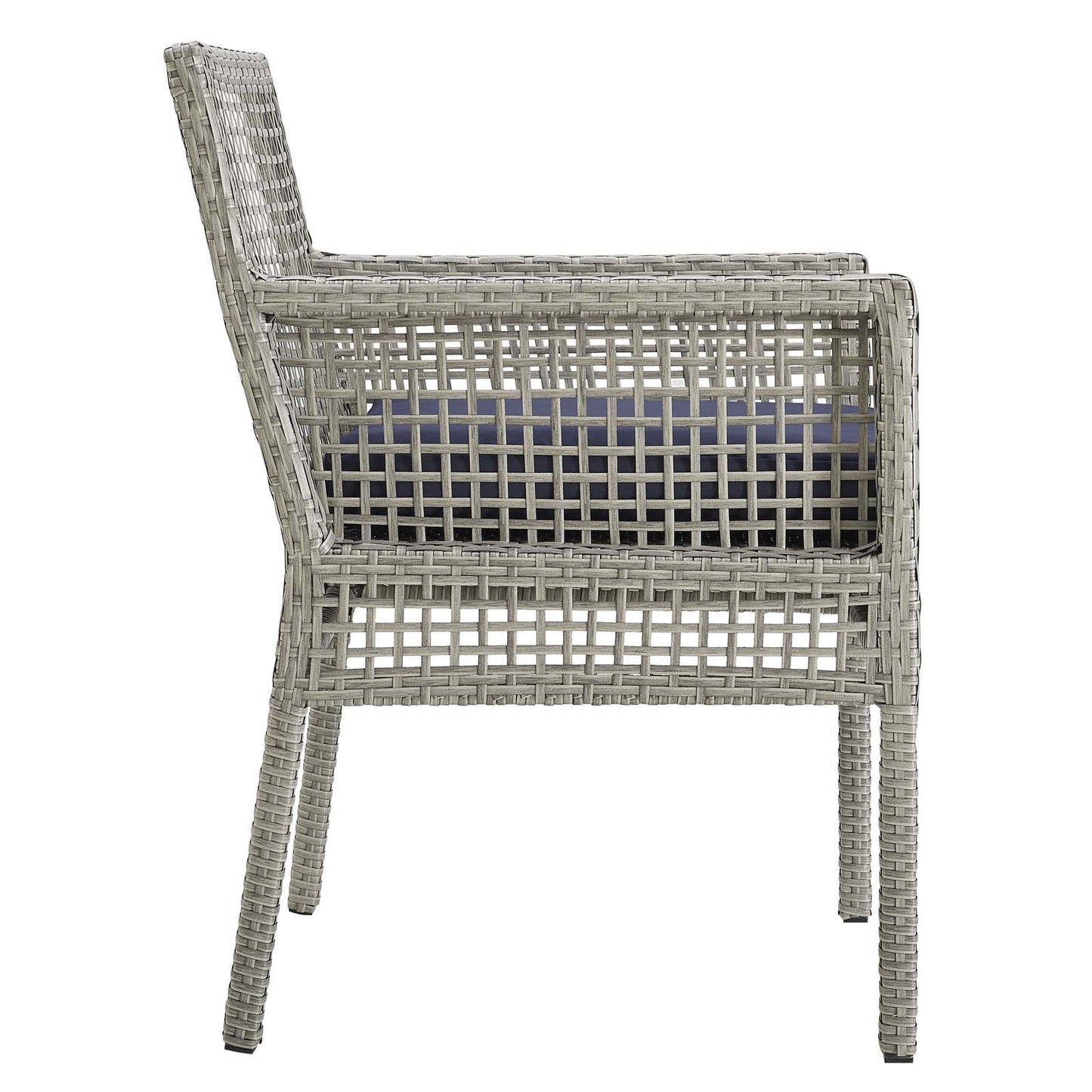 Aura Outdoor Patio Wicker Rattan Dining Armchair Set of 2