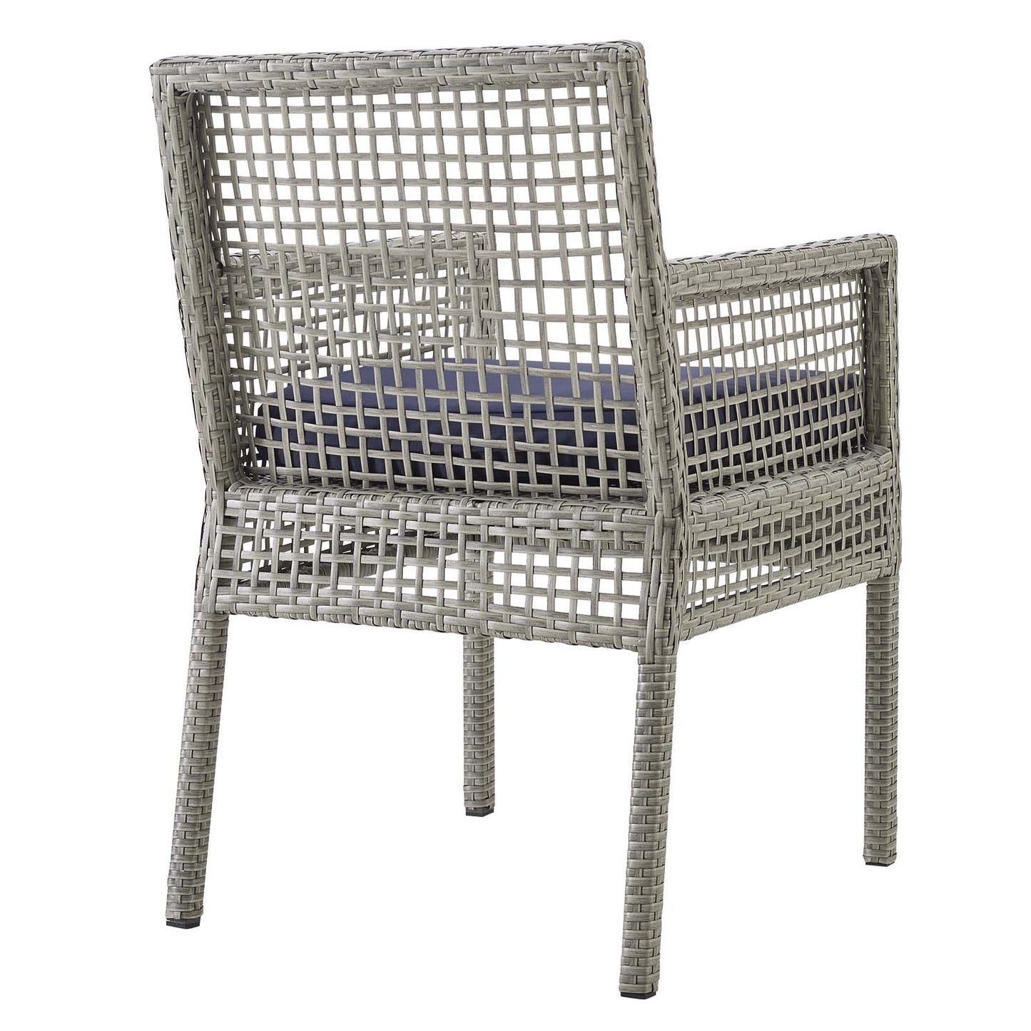 Aura Outdoor Patio Wicker Rattan Dining Armchair Set of 2