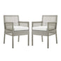 Aura Outdoor Patio Wicker Rattan Dining Armchair Set of 2