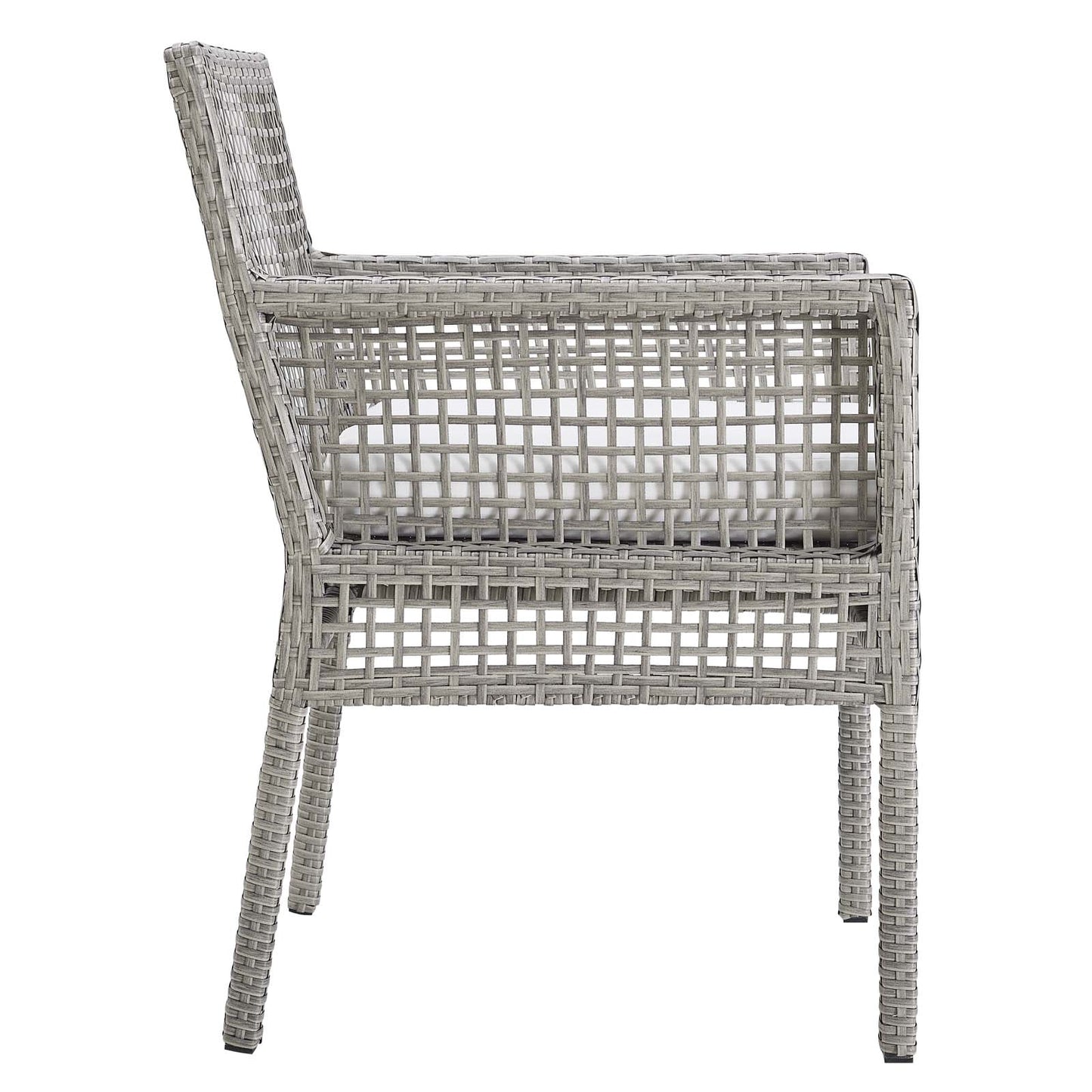 Aura Outdoor Patio Wicker Rattan Dining Armchair Set of 2