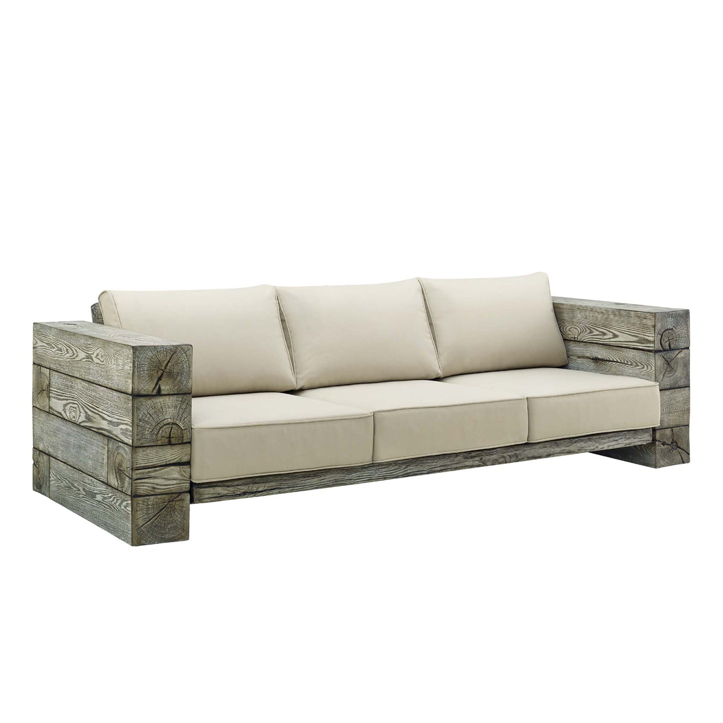 Manteo Rustic Coastal Outdoor Patio Sunbrella®Sofa