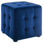 Contour Tufted Cube Performance Velvet Ottoman