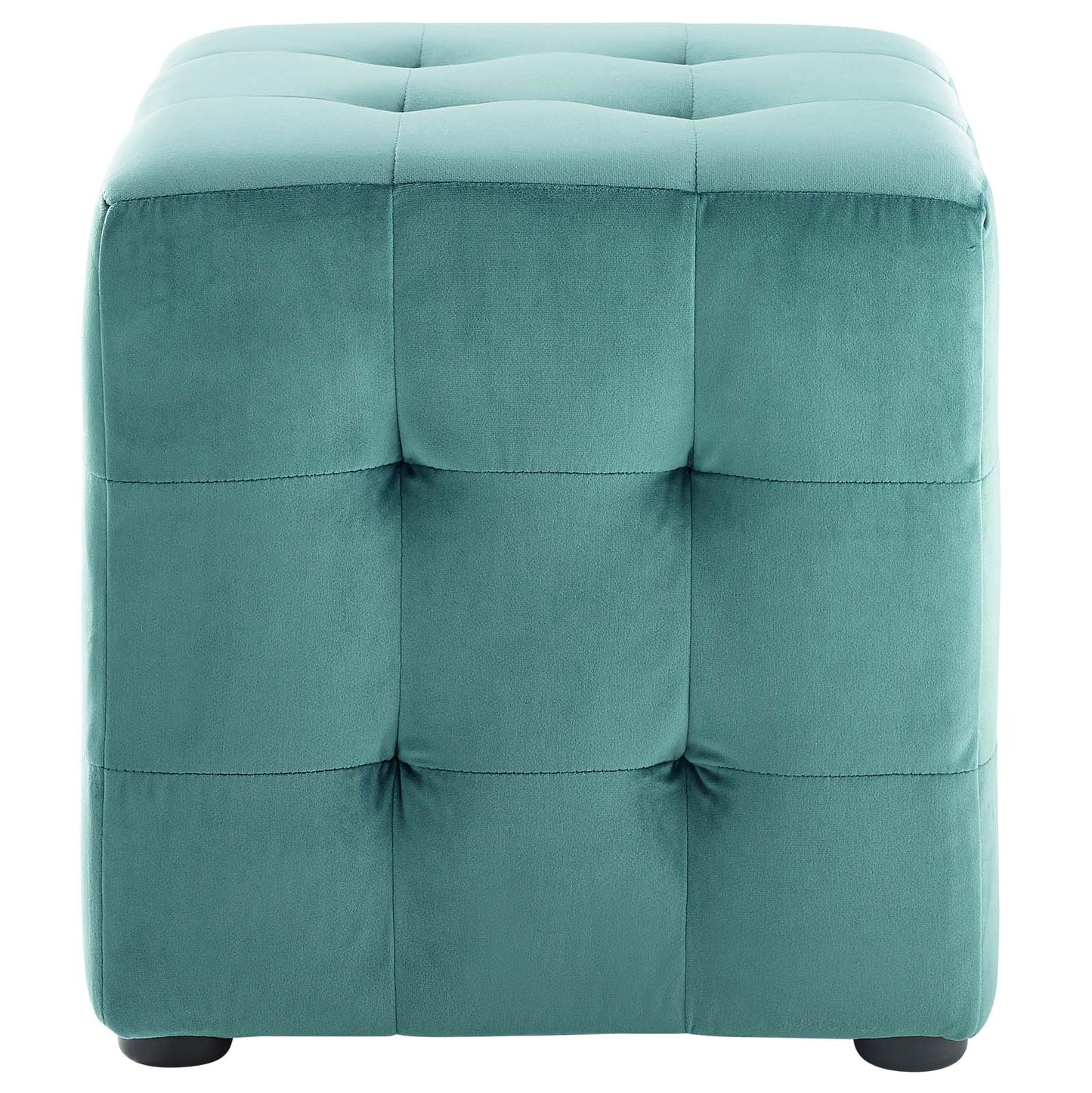 Contour Tufted Cube Performance Velvet Ottoman