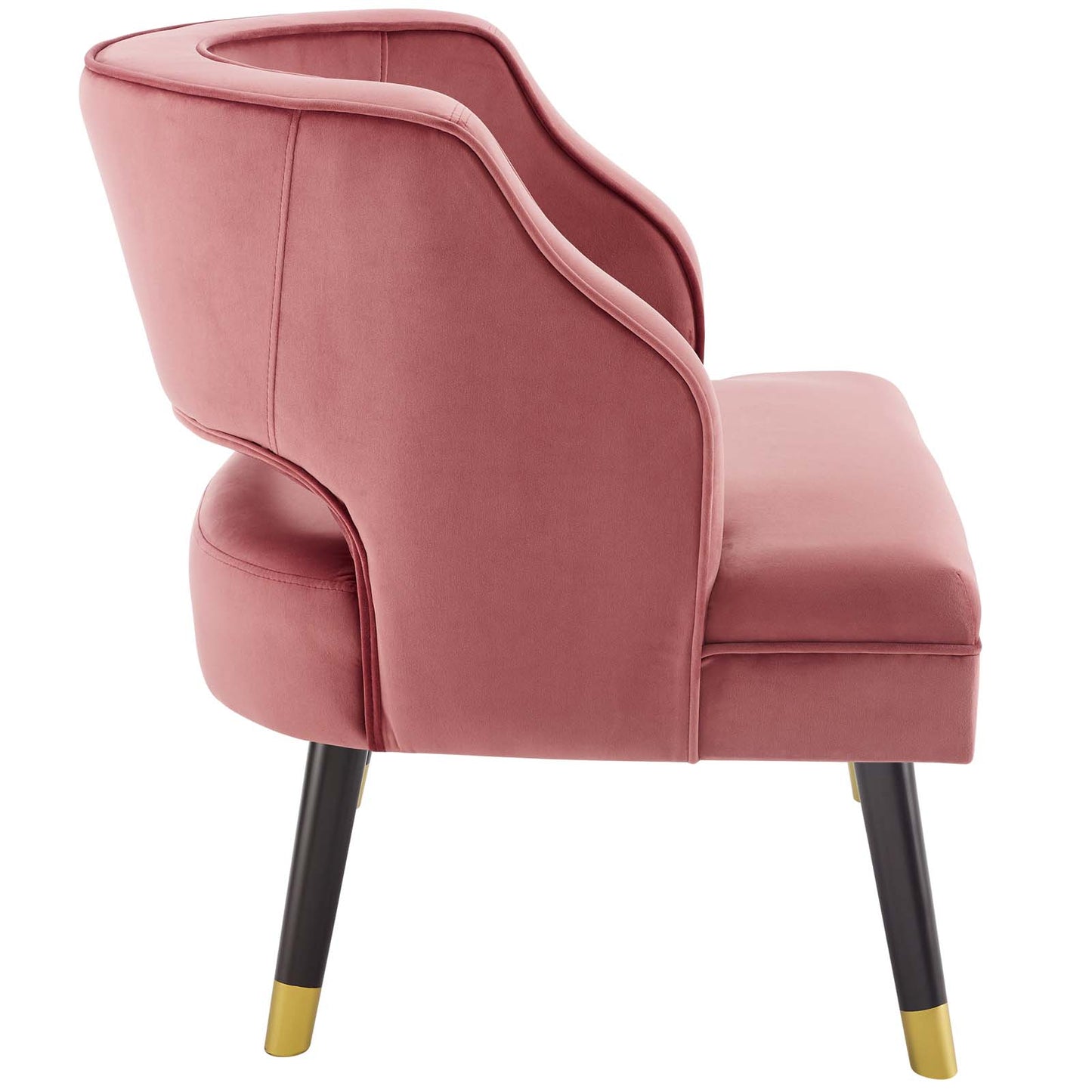 Traipse Button Tufted Open Back Performance Velvet Armchair