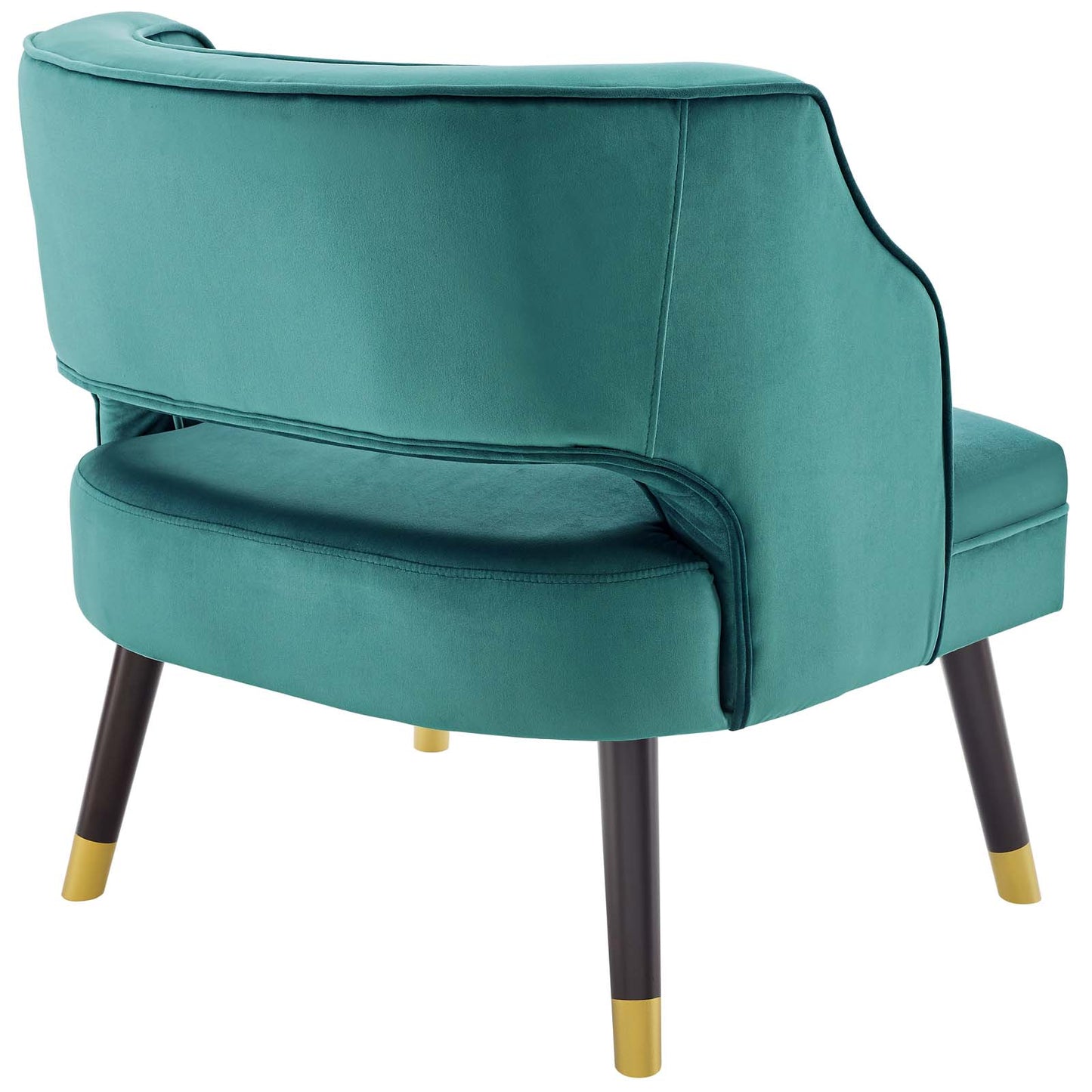 Traipse Button Tufted Open Back Performance Velvet Armchair