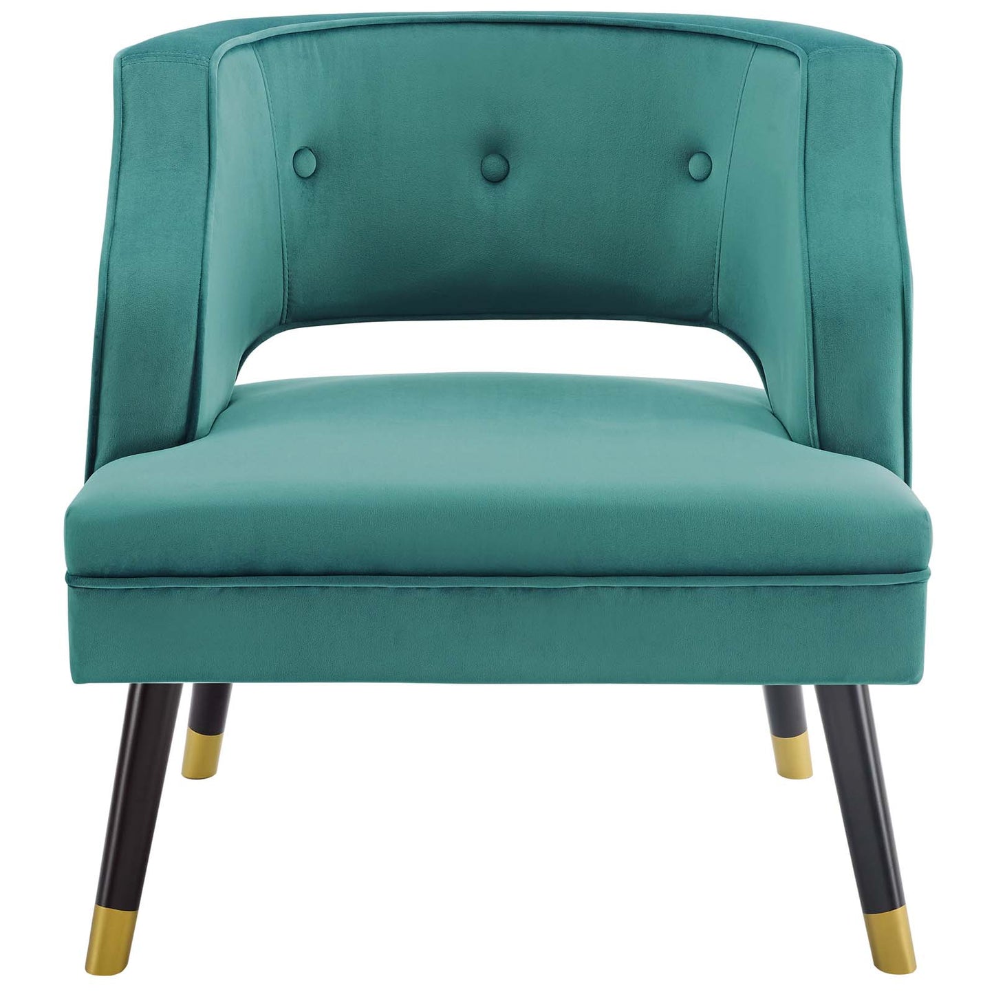 Traipse Button Tufted Open Back Performance Velvet Armchair