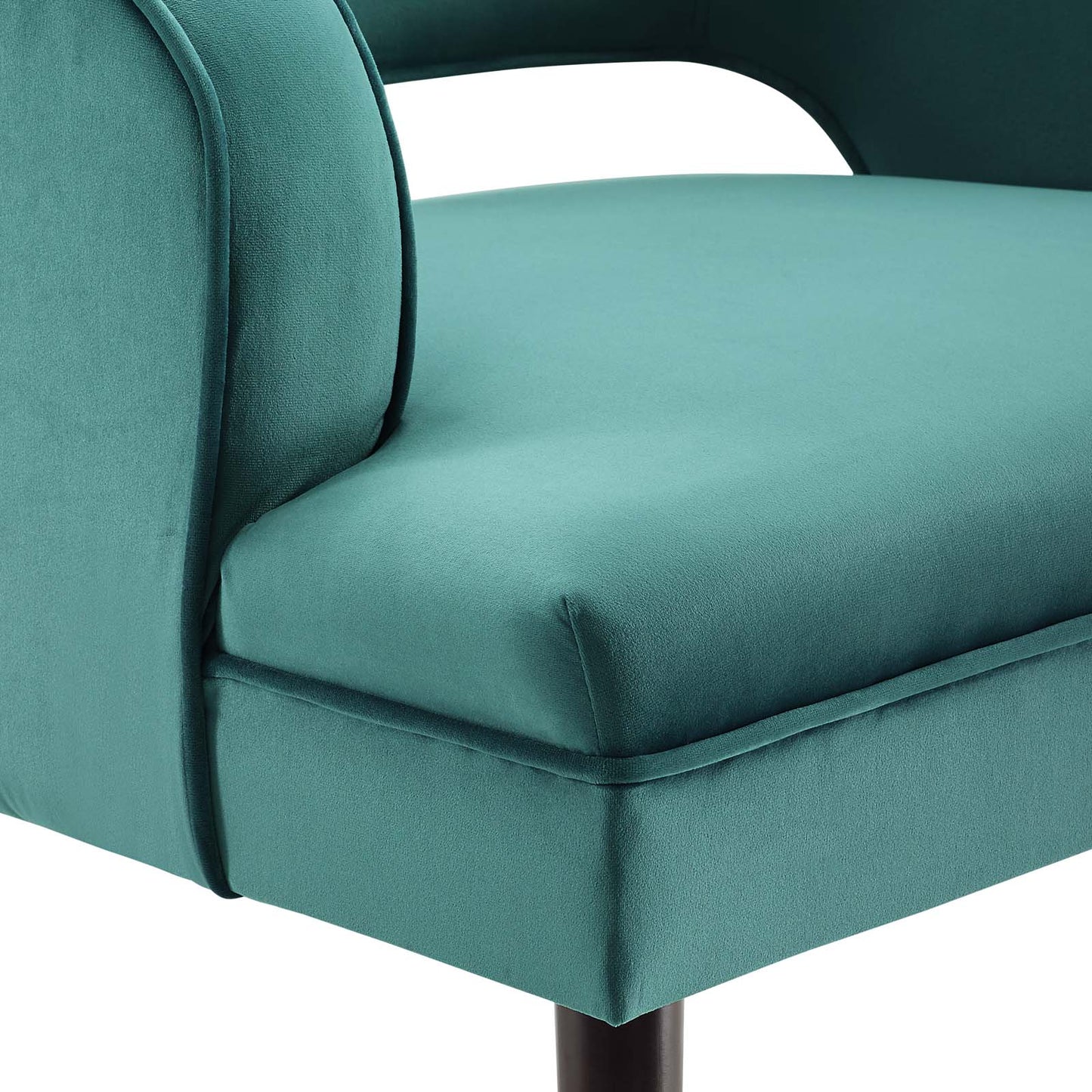 Traipse Button Tufted Open Back Performance Velvet Armchair