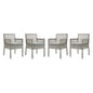 Aura Outdoor Patio Wicker Rattan Dining Armchair Set of 4