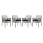 Aura Outdoor Patio Wicker Rattan Dining Armchair Set of 4