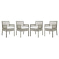 Aura Outdoor Patio Wicker Rattan Dining Armchair Set of 4