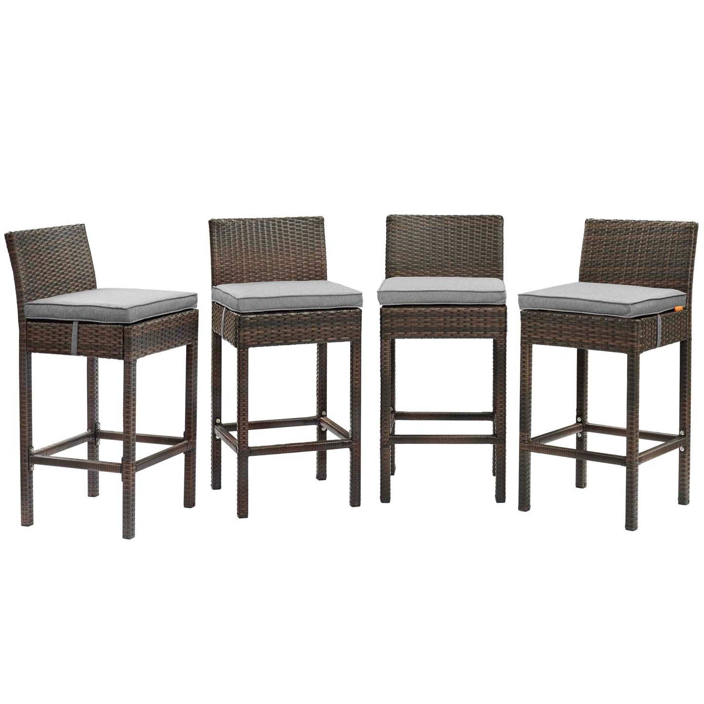 Ensemble de 4 tabourets de bar en rotin et osier pour patio extérieur Conduit par Modway