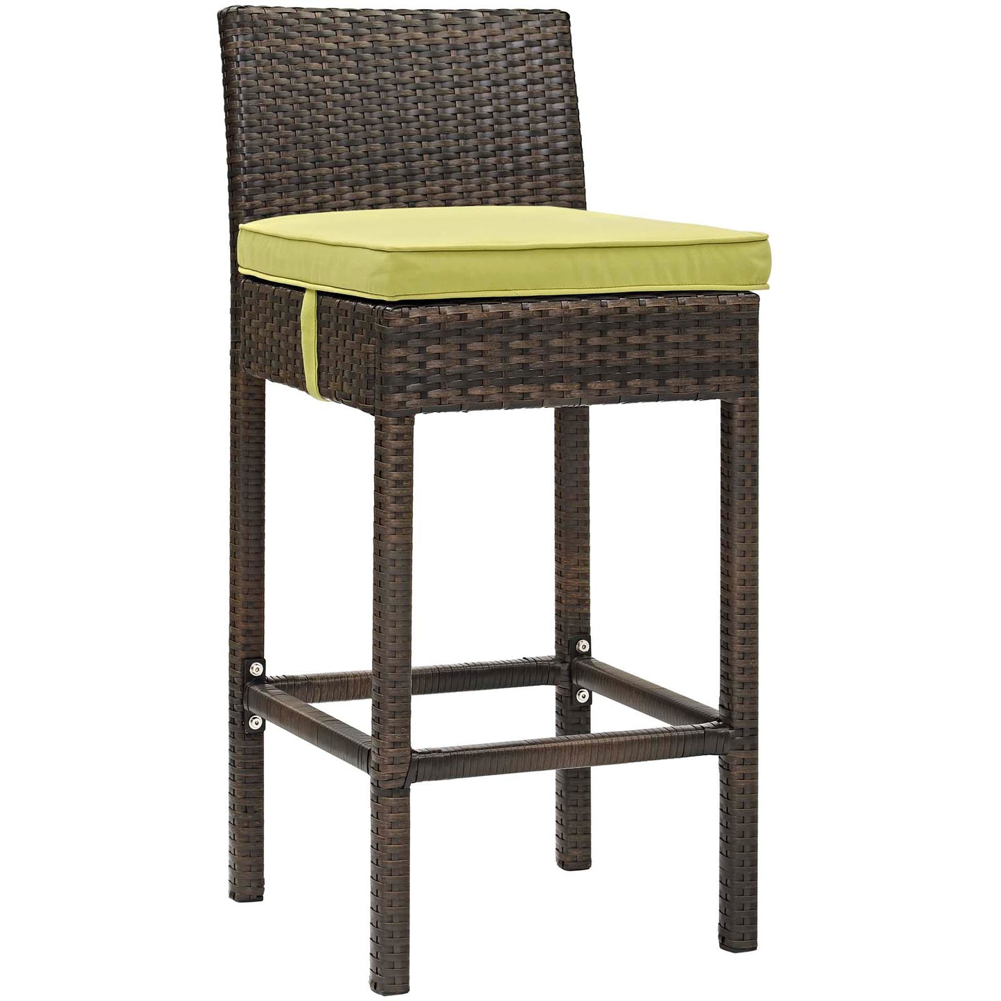 Ensemble de 4 tabourets de bar en rotin et osier pour patio extérieur Conduit par Modway