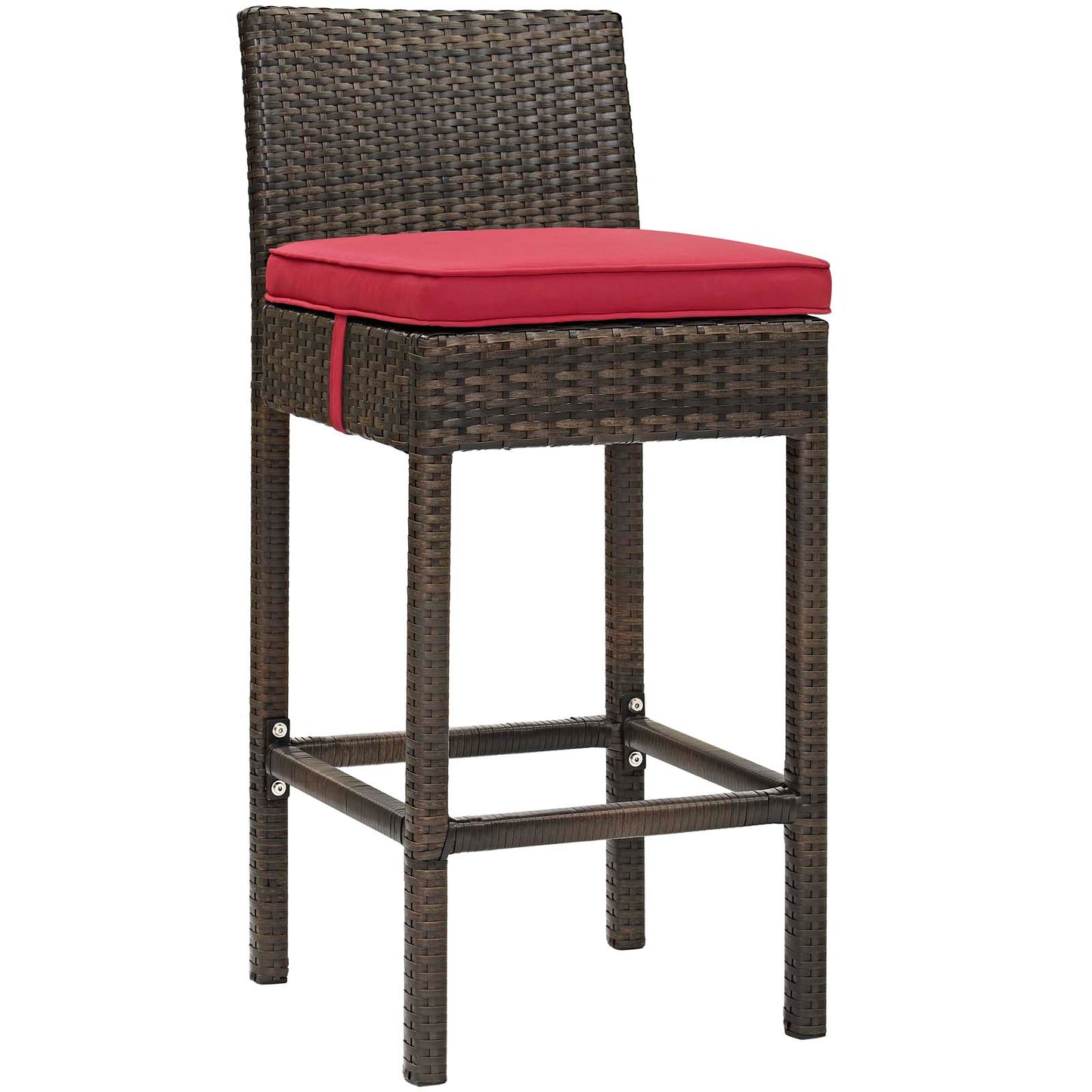 Ensemble de 4 tabourets de bar en rotin et osier pour patio extérieur Conduit par Modway