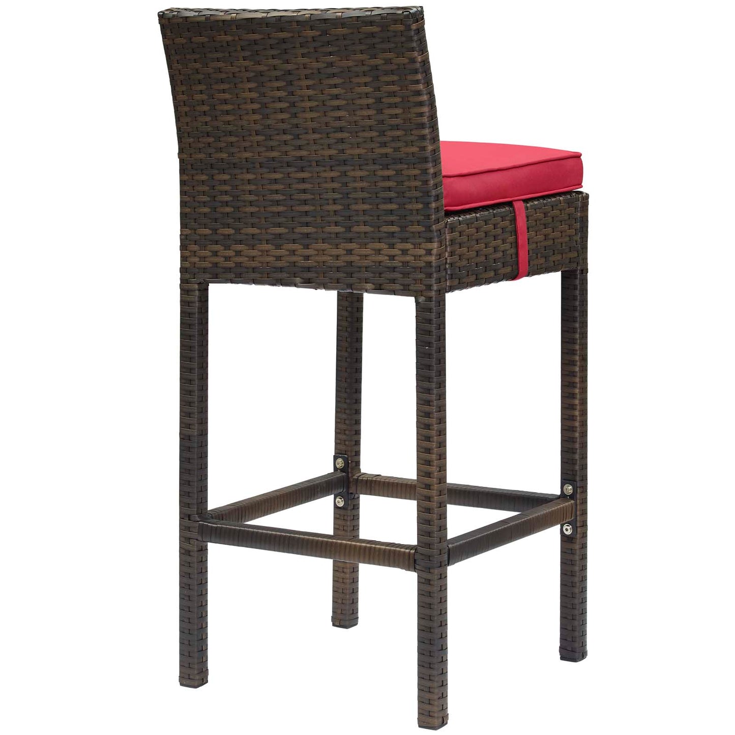 Ensemble de 4 tabourets de bar en rotin et osier pour patio extérieur Conduit par Modway