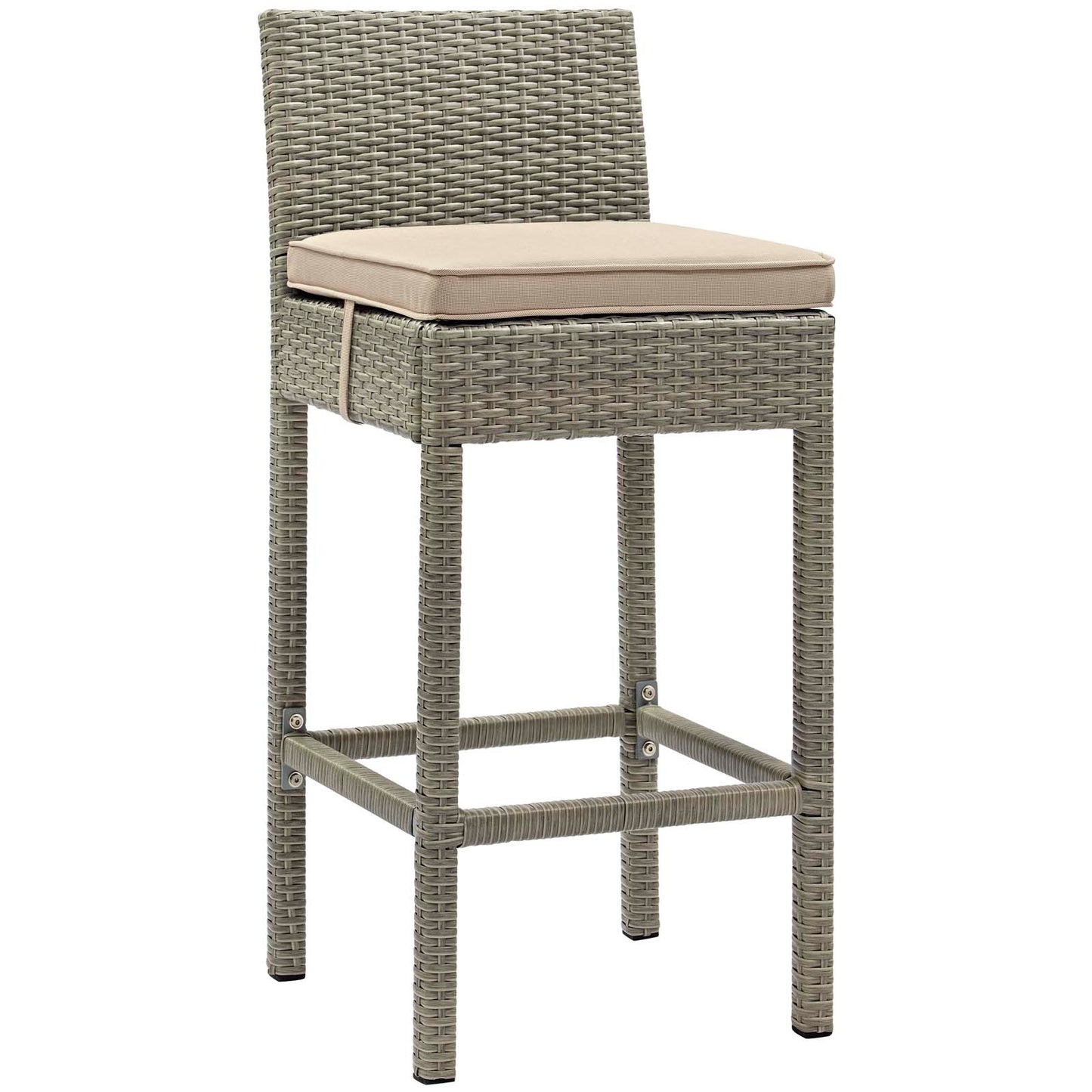 Conduit Outdoor Patio Wicker Rattan Bar Stool Set of 2