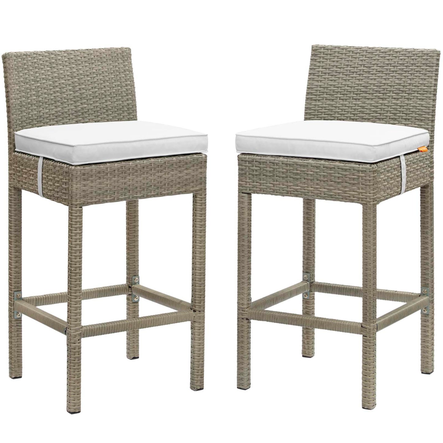 Conduit Outdoor Patio Wicker Rattan Bar Stool Set of 2