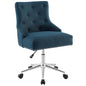 Regent Tufted Button Swivel Upholstered Fabric Office Chair