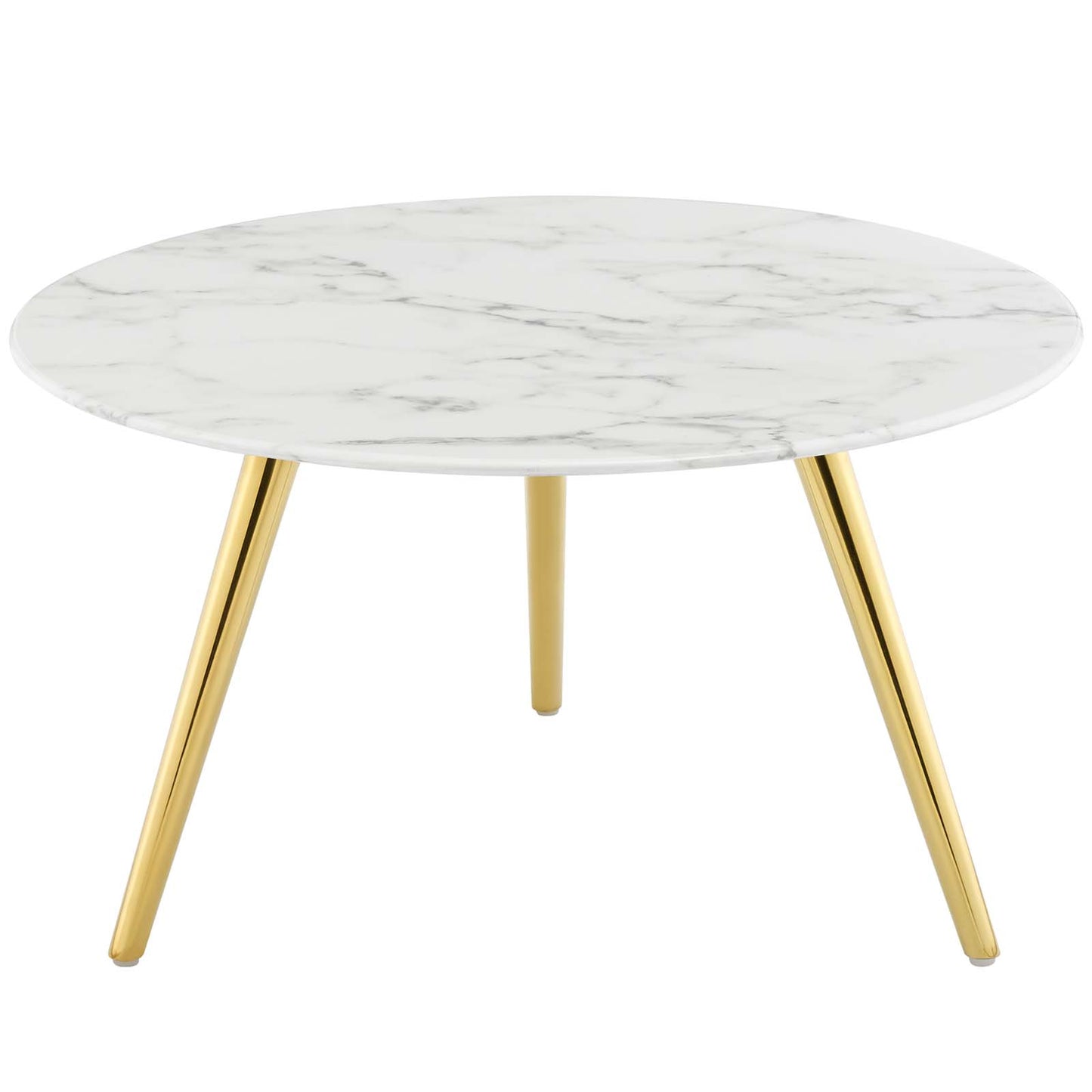 Table basse ronde en marbre artificiel Lippa de 28 po avec base à trépied par Modway