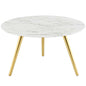 Table basse ronde en marbre artificiel Lippa de 28 po avec base à trépied par Modway