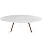 Lippa 48" Round Artificial Marble Coffee Table with Tripod Base