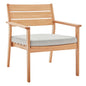 Breton Outdoor Patio Ash Wood Armchair