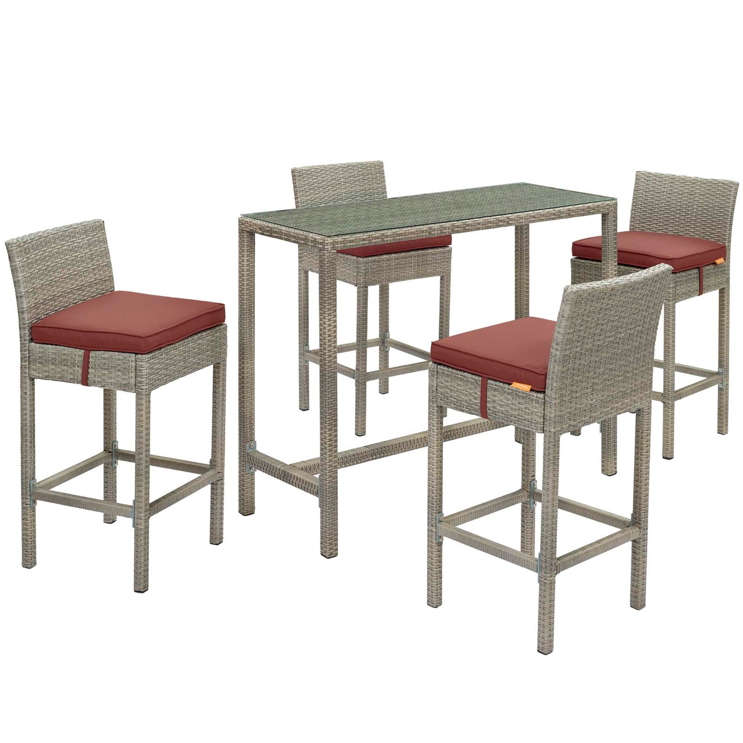 Conduit 5 Piece Outdoor Patio Wicker Rattan Set