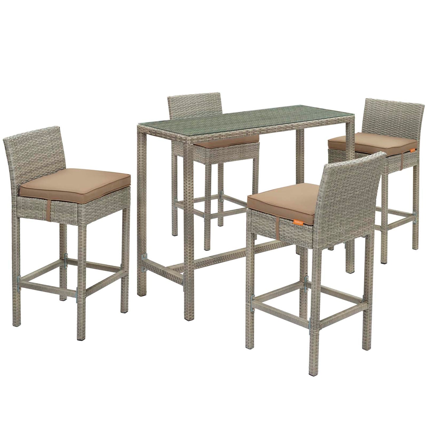 Conduit 5 Piece Outdoor Patio Wicker Rattan Set