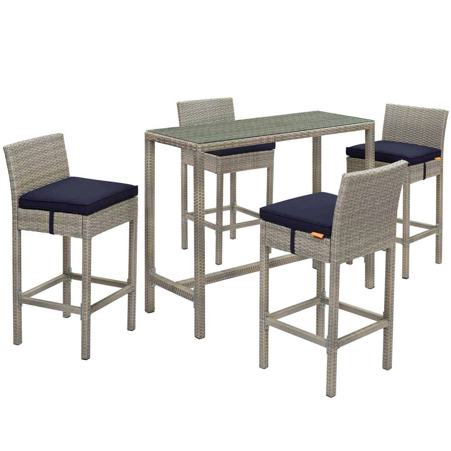 Conduit 5 Piece Outdoor Patio Wicker Rattan Set