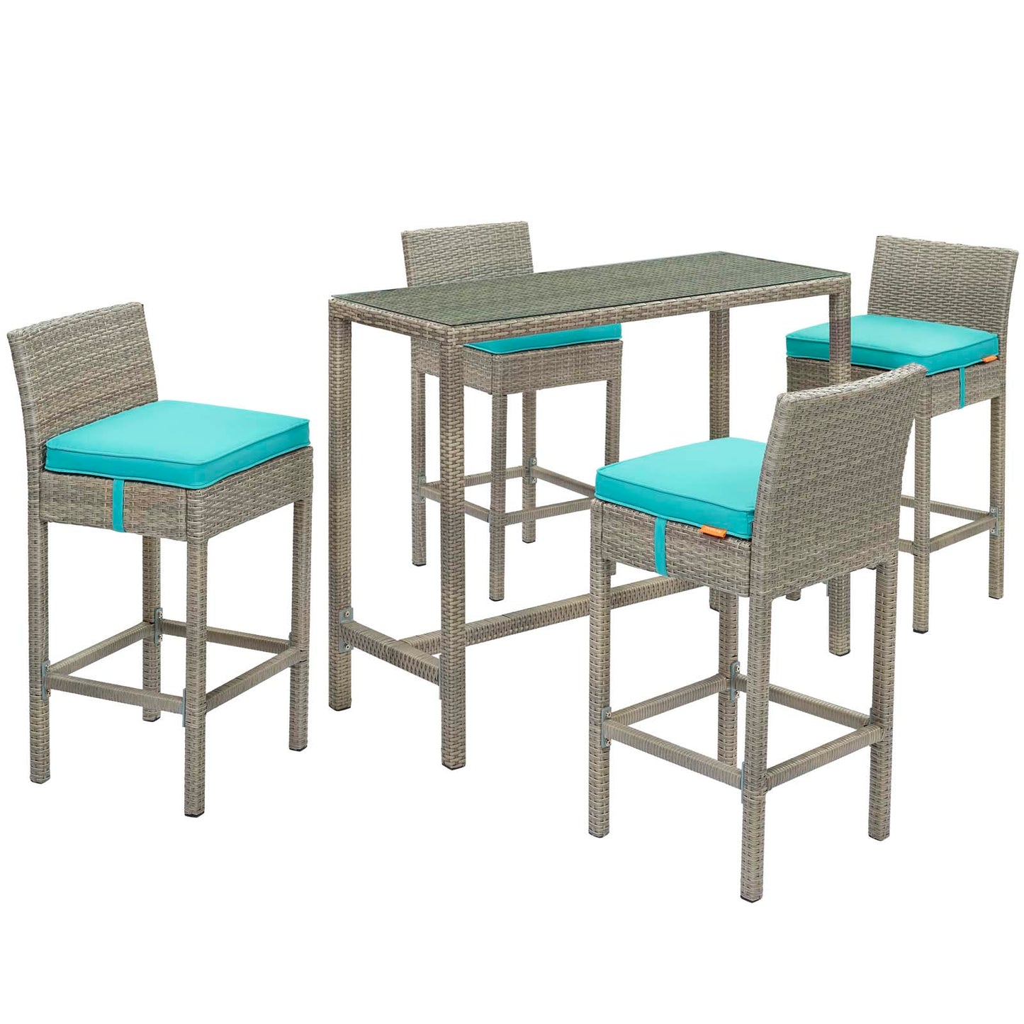 Conduit 5 Piece Outdoor Patio Wicker Rattan Set