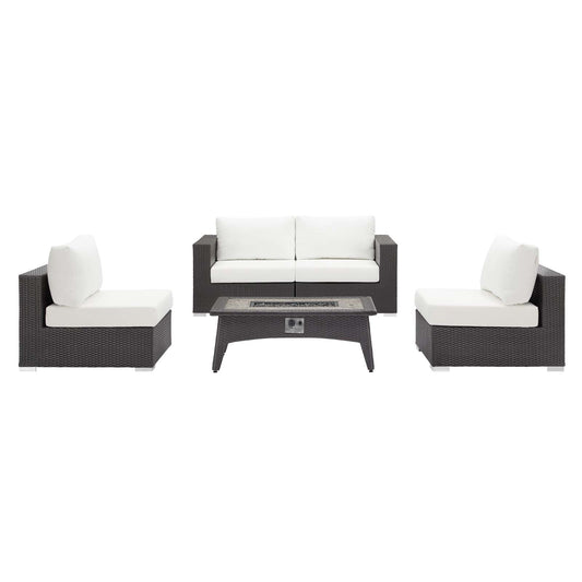 Convene 5 Piece Set Outdoor Patio with Fire Pit