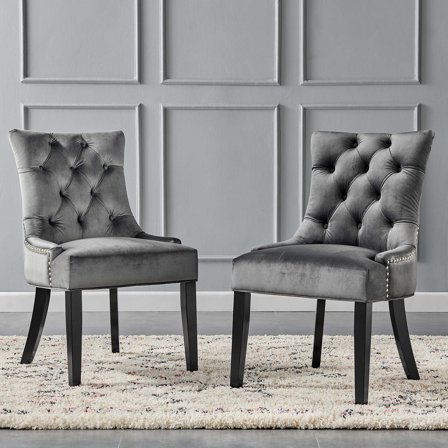 Regent Tufted Performance Velvet Dining Side Chairs Set of 2