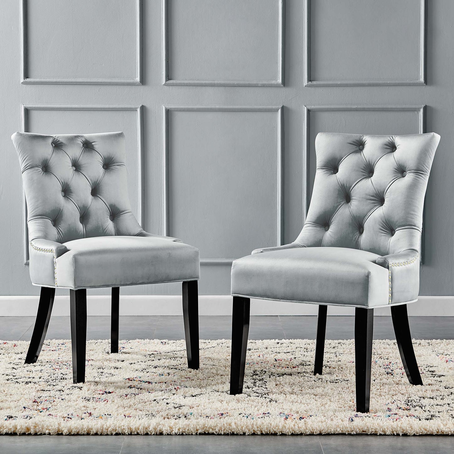 Regent Tufted Performance Velvet Dining Side Chairs Set of 2