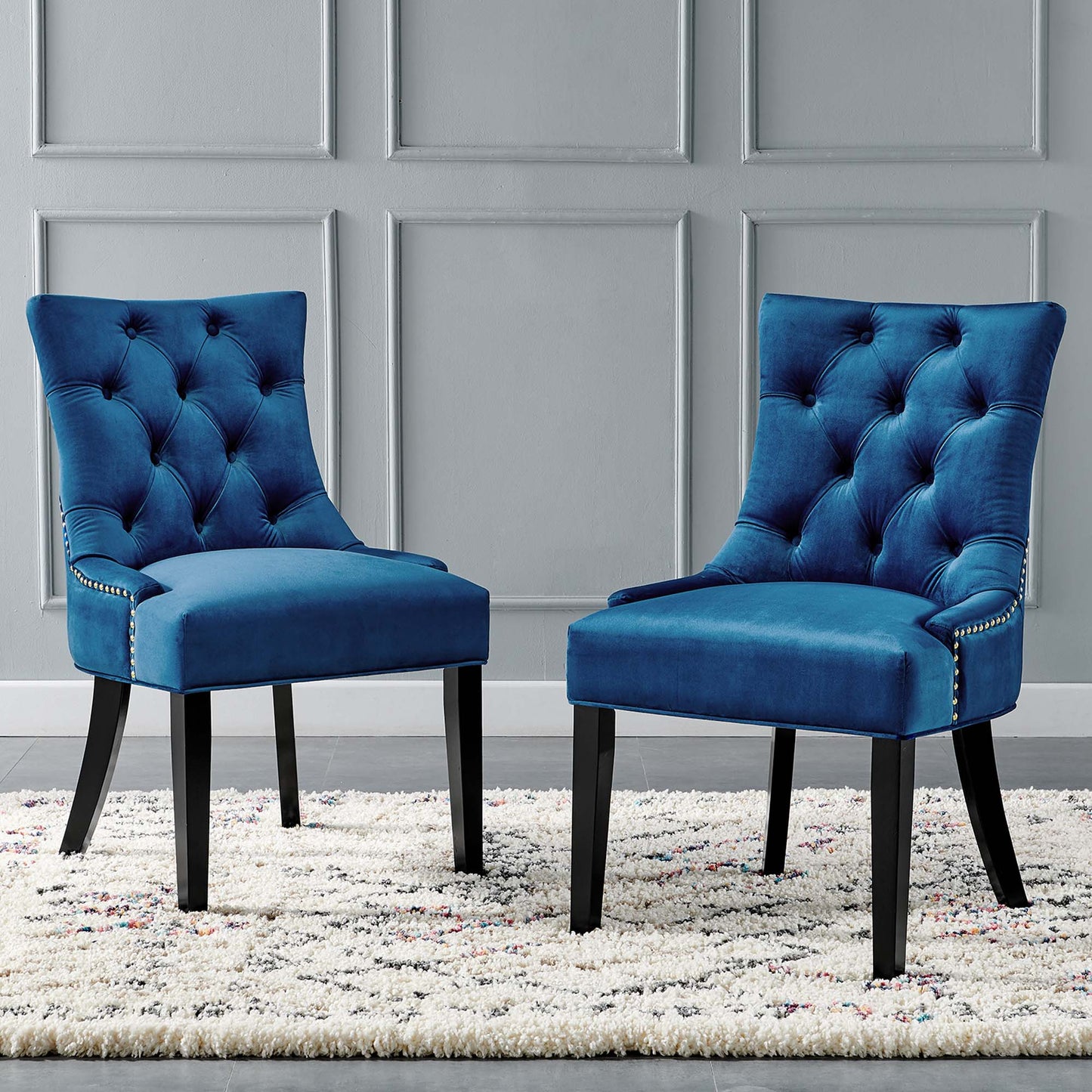 Regent Tufted Performance Velvet Dining Side Chairs Set of 2