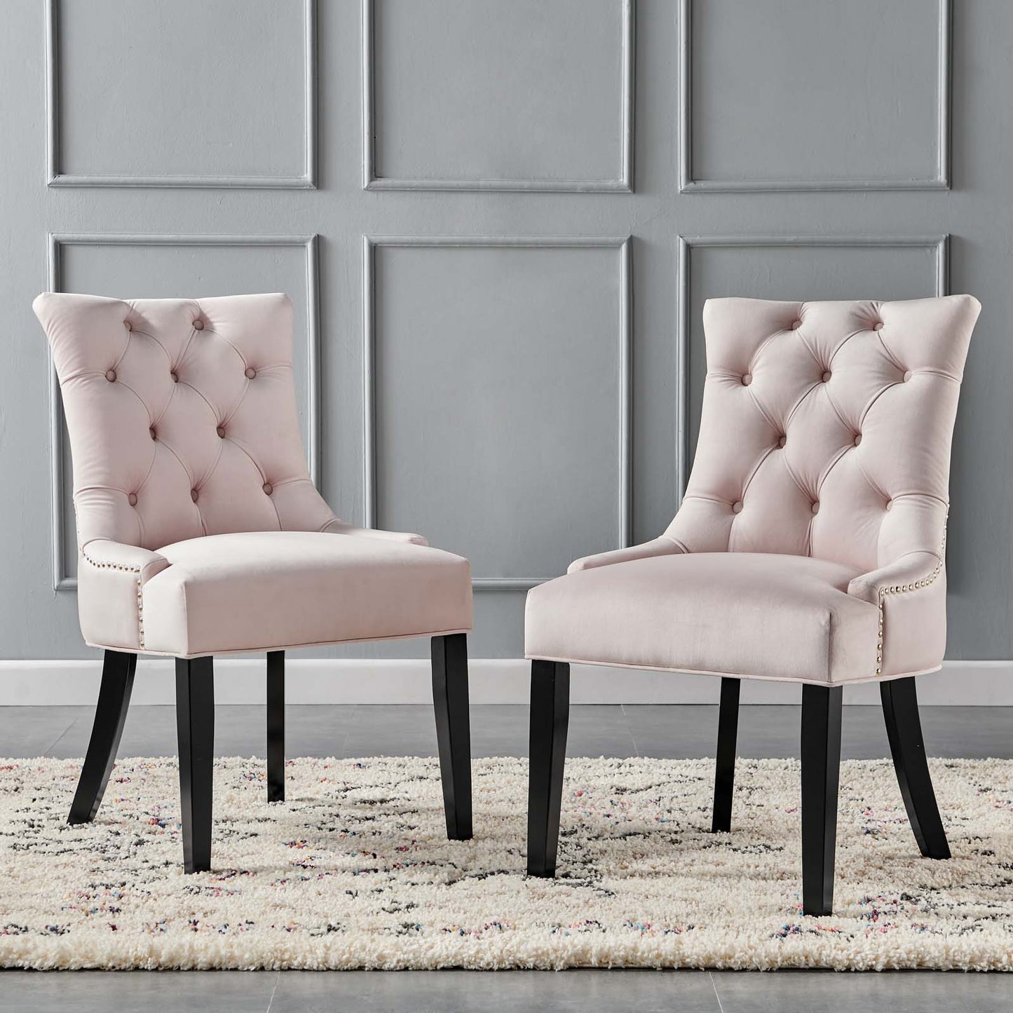 Regent Tufted Performance Velvet Dining Side Chairs Set of 2