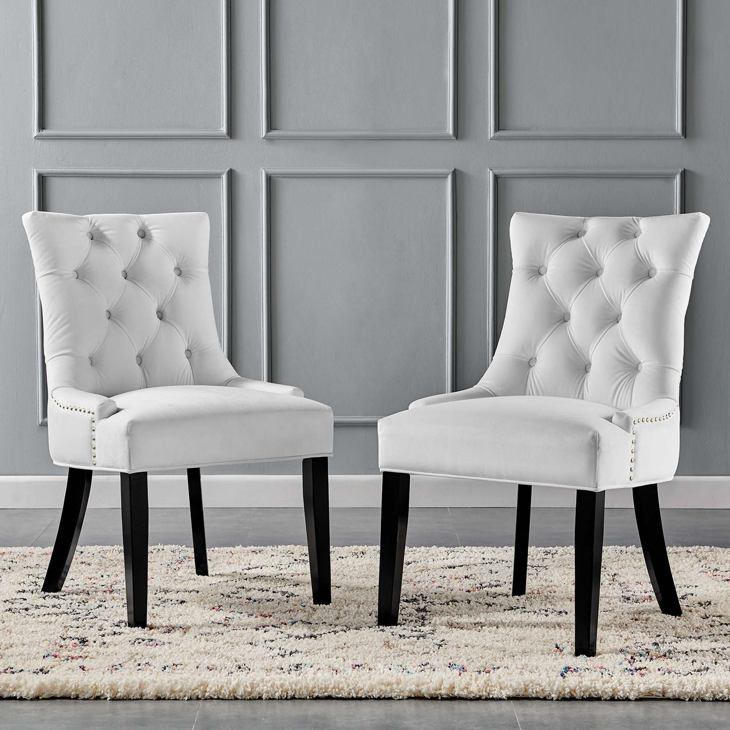 Regent Tufted Performance Velvet Dining Side Chairs Set of 2