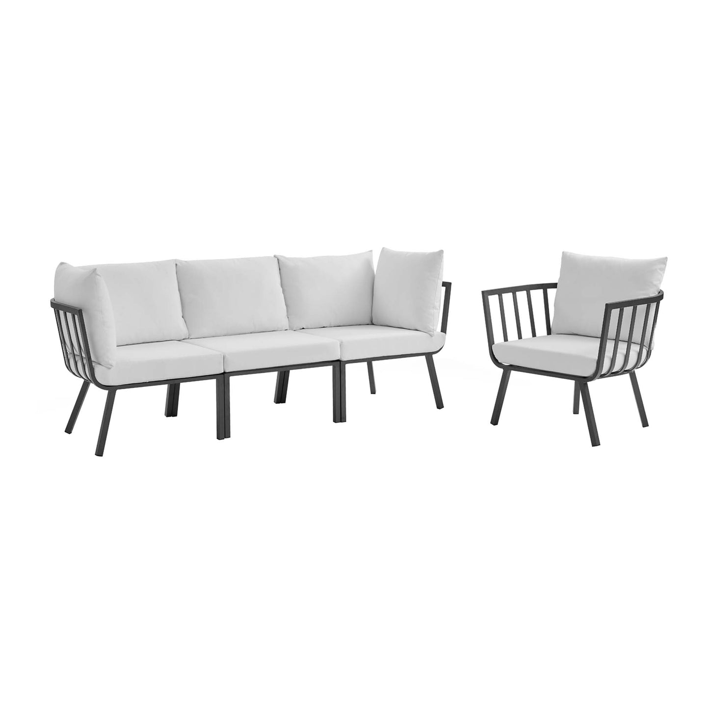 Riverside 4 Piece Outdoor Patio Aluminum Set