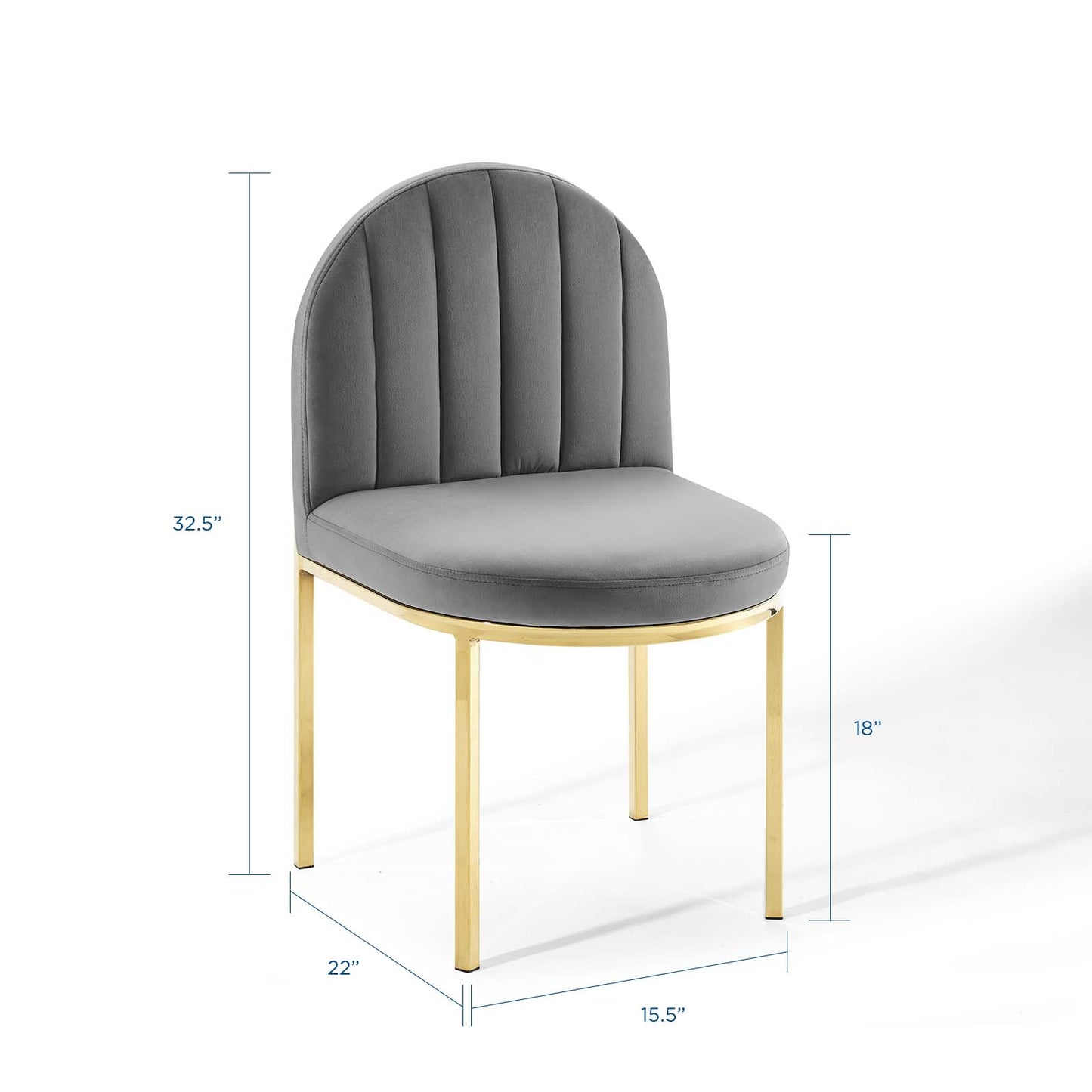 Silla de comedor auxiliar de terciopelo con mechones de alto rendimiento Isla Channel de Modway